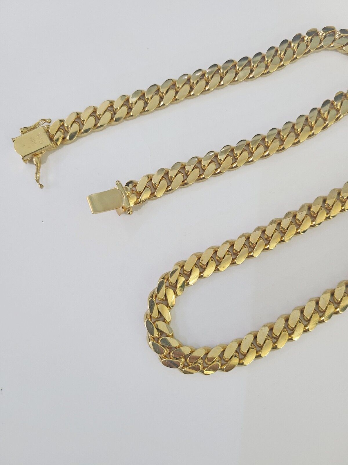 Real 10k Solid Miami Cuban Link Chain Necklace 6mm 7mm 8mm 24 Inches 10kt Gold - Reva Jeweler