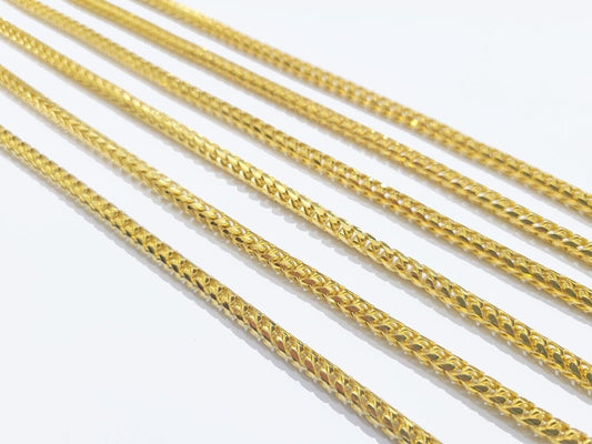 Real 10K Solid Yellow Gold Franco Chain 4mm Necklace 22 - 26'' inches Lobster Lock - Reva Jeweler