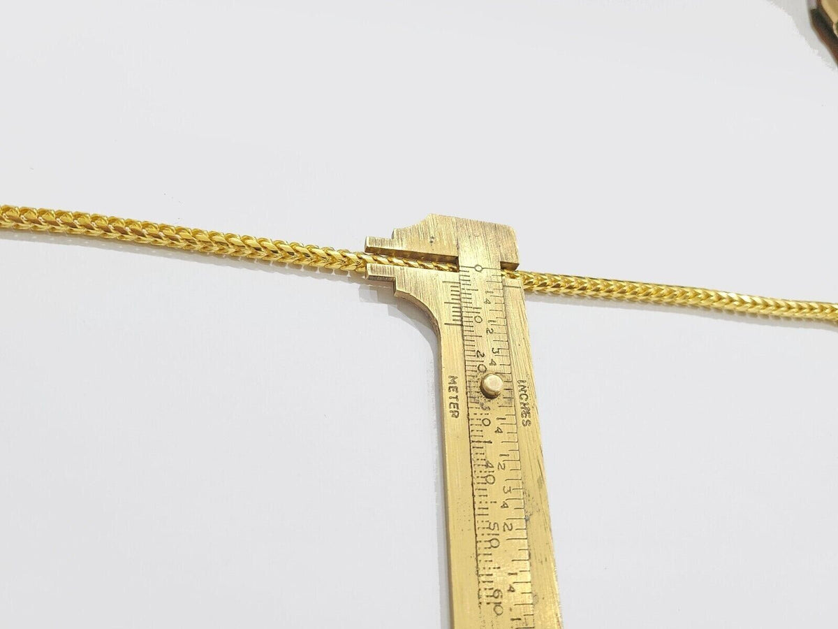 Real 10K Solid Yellow Gold Franco Chain 4mm Necklace 22 - 26'' inches Lobster Lock - Reva Jeweler