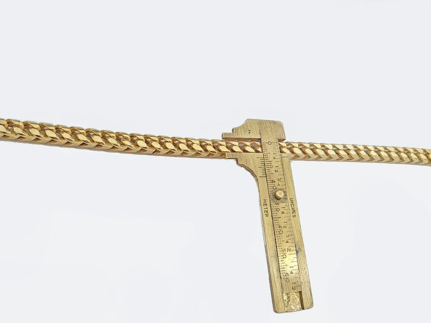 Real 10k Solid Yellow Gold Franco Chain 7mm 26" Inch 10kt Necklace Lobster Lock - Reva Jeweler