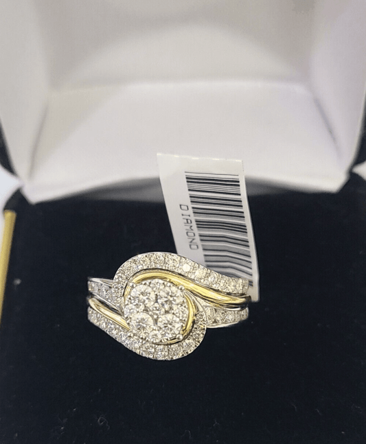 Real 10k White Yellow Gold Diamond Ring Womens Ring Genuine 10Kt - Reva Jeweler