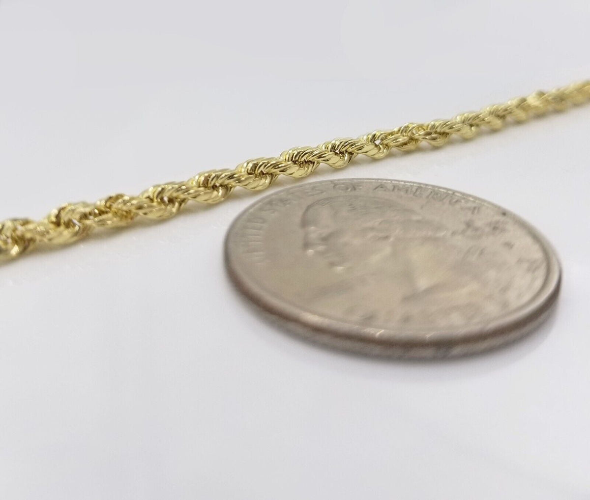 Real 10k Yellow Gold 3mm Rope Chain 18 - 28 inch Necklace And Jesus Head Pendant - Reva Jeweler