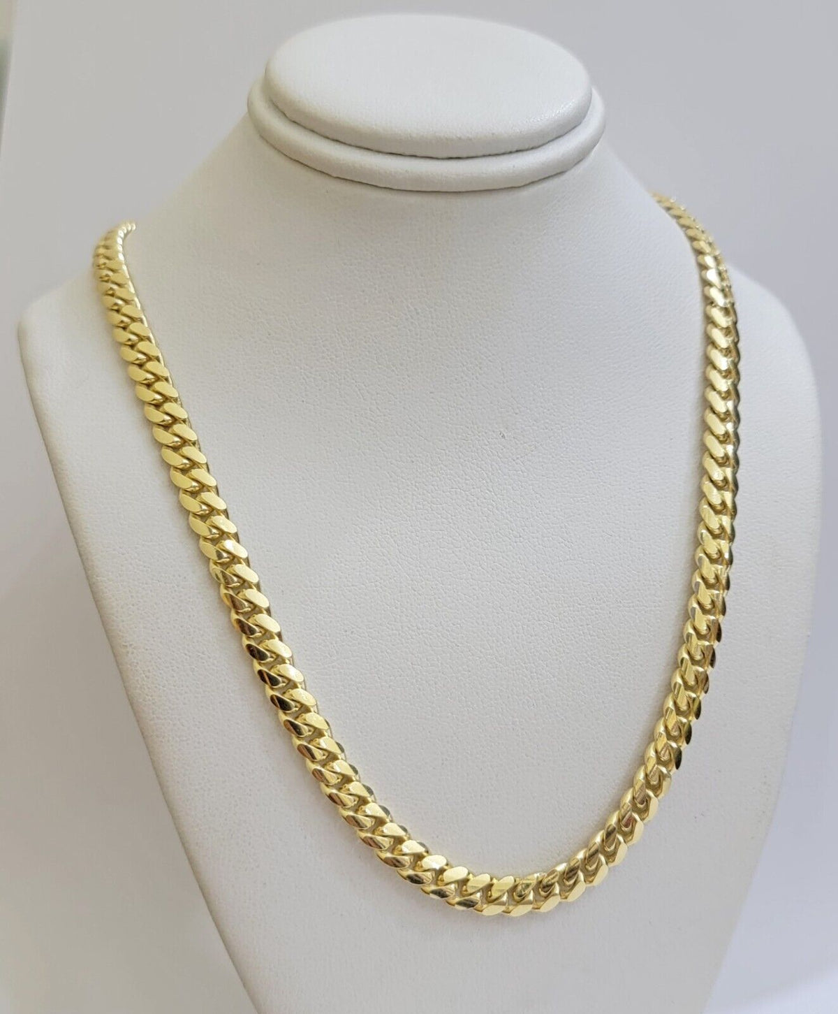 Real 10k Yellow Gold Chain 22 Inch 6mm Miami Cuban Link SOLID 10kt Strong Link - Reva Jeweler