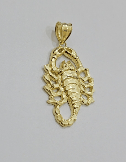 Real 10k Yellow Gold Charm Pendant Scorpio Zodiac Sign 10kt Genuine Men Women - Reva Jeweler