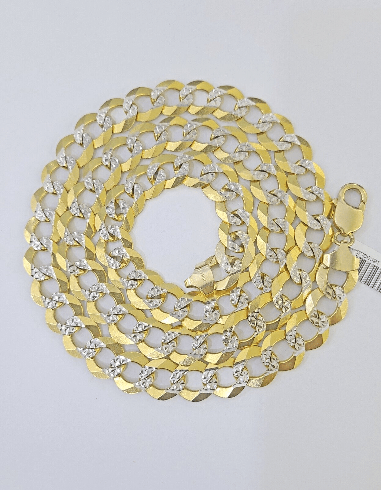 Real 10k Yellow Gold Cuban Curb Link Chain 12mm 28" Gold Diamond cut - Reva Jeweler