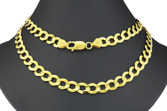 Real 10k Yellow Gold Cuban Curb Link Chain 8mm Necklace 28'' Lobster Lock 10kt - GoldenlinQ