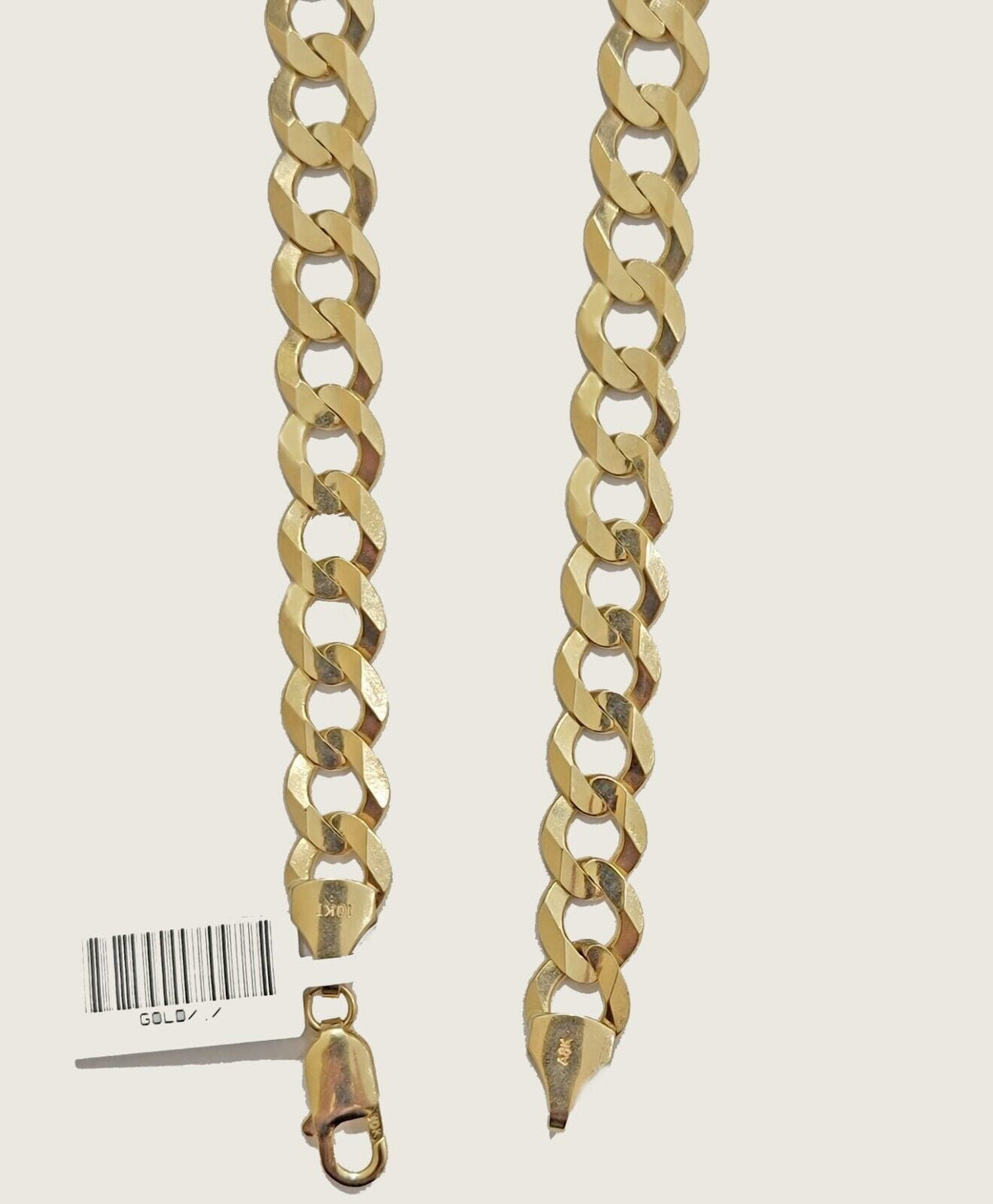 Real 10k Yellow Gold Cuban Curb Link Chain Necklace 10mm 20" - 30" 10kt SOLID - Reva Jeweler
