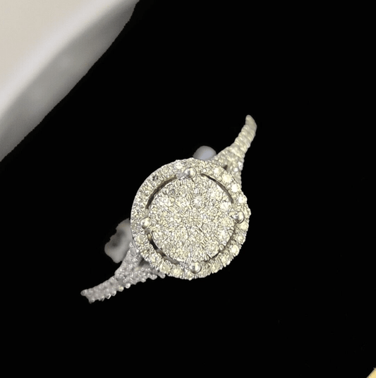 Real 10k Yellow Gold Diamond Ladies Ring Women Casual Engagement Wedding - GoldenlinQ