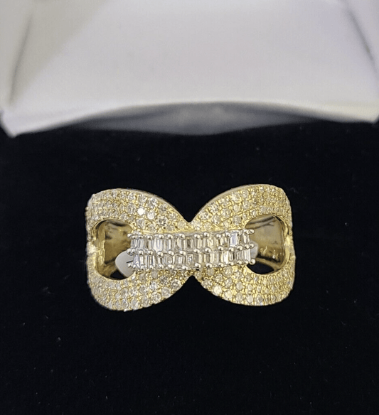 Real 10k Yellow Gold Diamond Ladies Ring Women Casual Engagement Wedding - Reva Jeweler