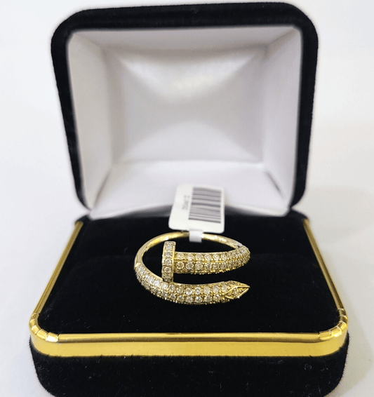 Real 10k Yellow Gold Diamond Ladies Ring Women Engagement Wedding - Reva Jeweler