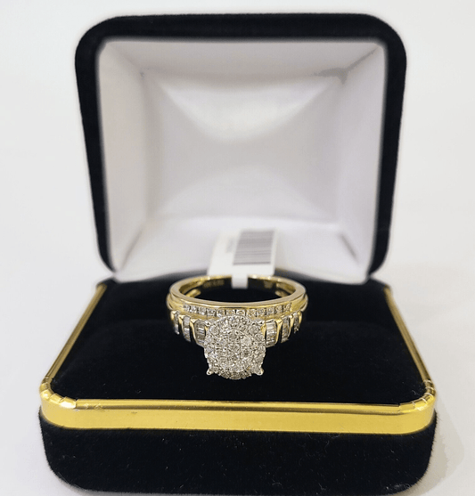 Real 10k Yellow Gold Diamond Ladies Ring Women Engagement Wedding - Reva Jeweler