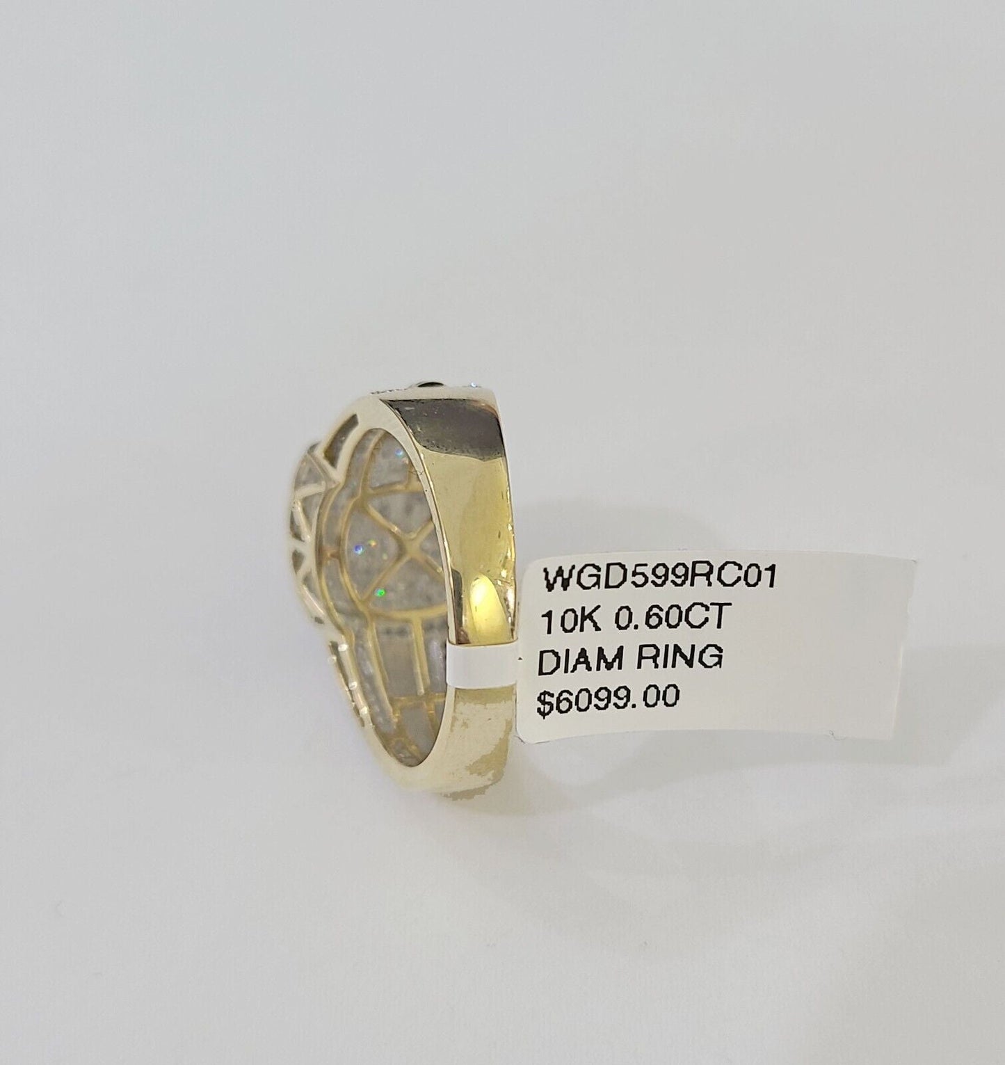 Real 10k Yellow Gold Diamond Mens Ring Ankh Cross Band Wedding Genuine Natural - Reva Jeweler