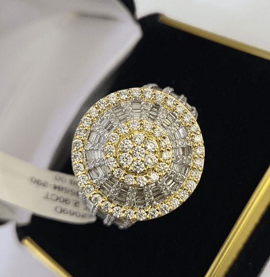 Real 10k Yellow Gold Diamond Mens Ring Band Wedding Casual Genuine Natural - Reva Jeweler