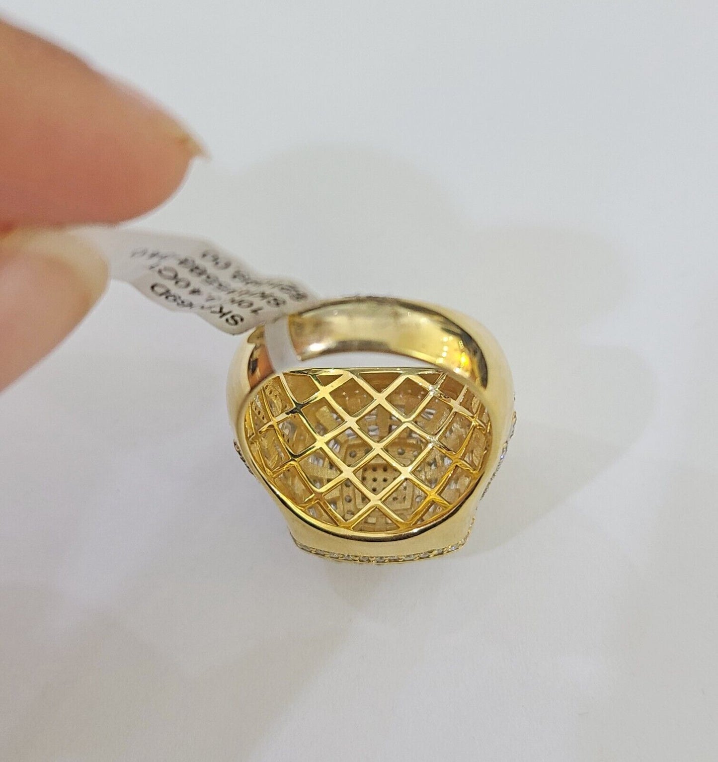 Real 10k Yellow Gold Diamond Mens Ring Band Wedding Genuine Natural - Reva Jeweler