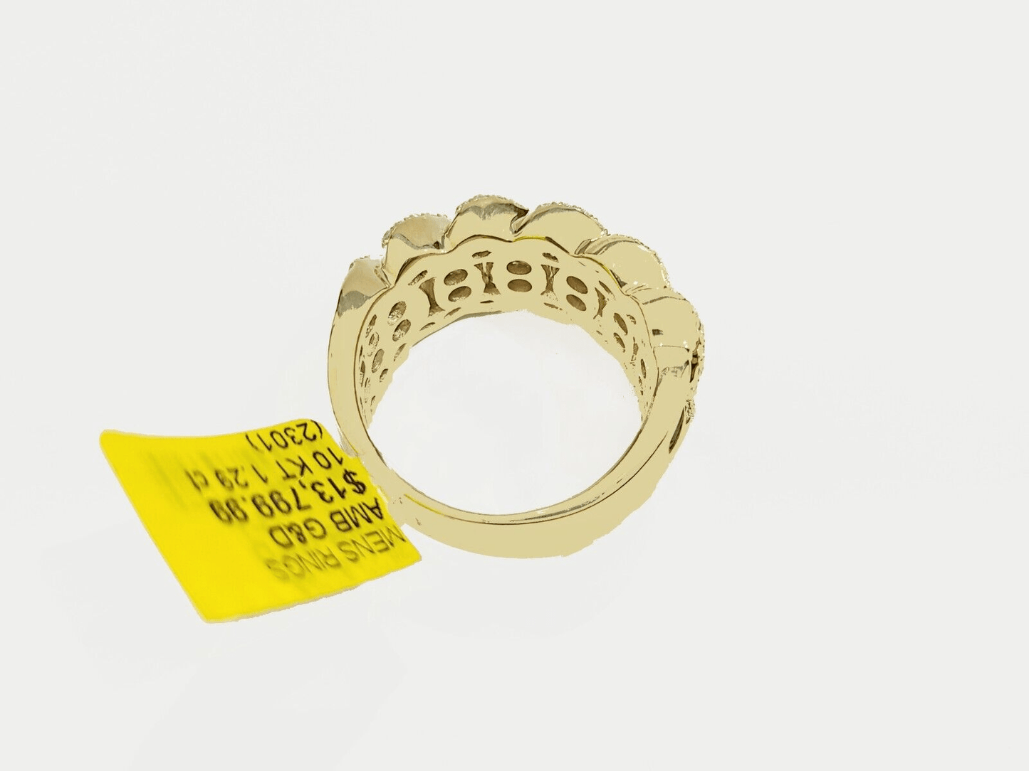 Real 10k Yellow Gold Diamond Ring Band Genuine 1.29CT Diamonds 10kt Size 10 - Reva Jeweler