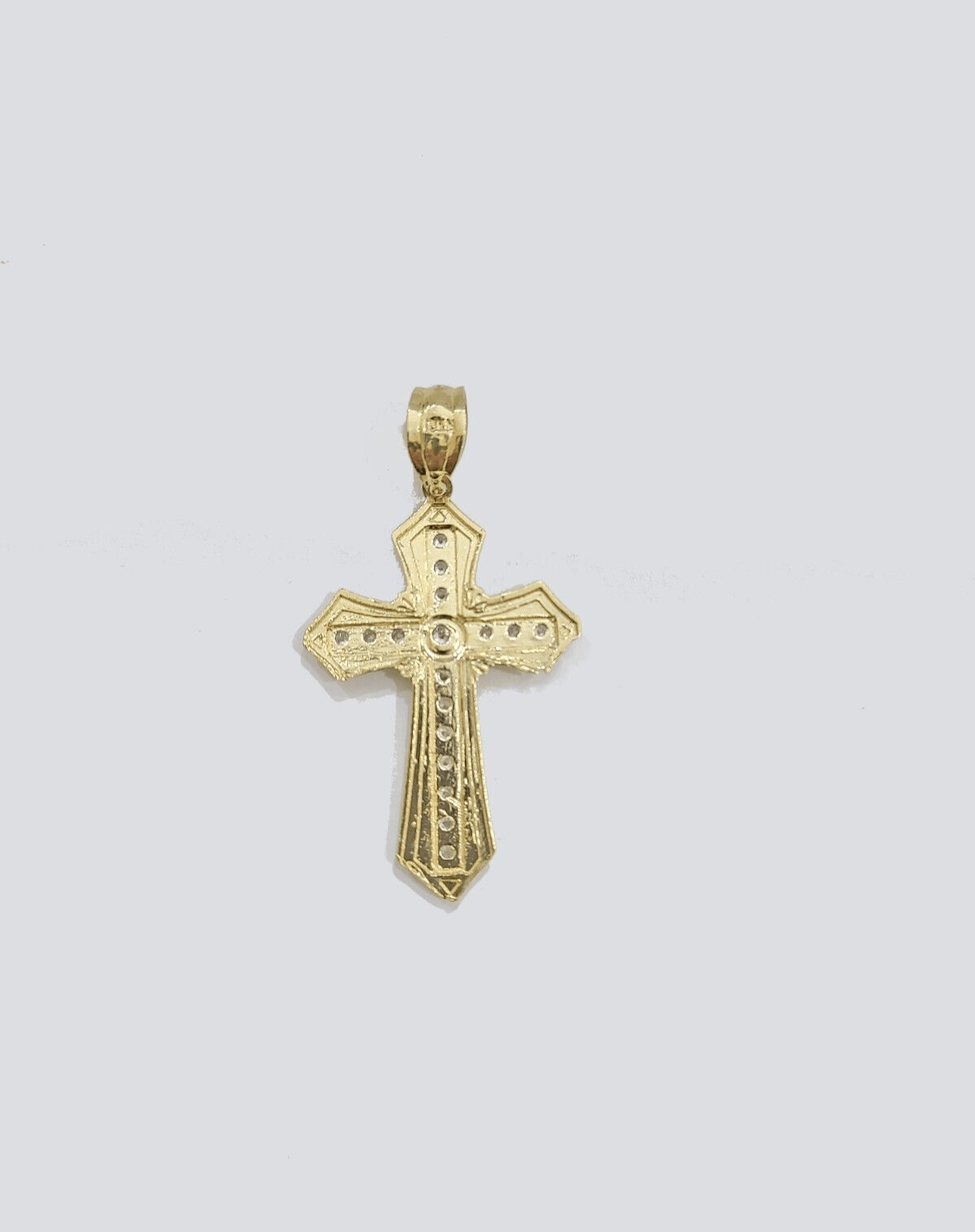 Real 10k Yellow Gold Franco Chain 2.5mm 24" inch Necklace Jesus Cross Charm 10kt - Reva Jeweler