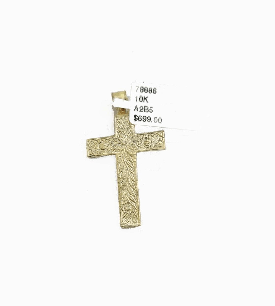 Real 10k Yellow Gold Jesus Cross Charm Rope Chain Necklace 3mm 24'' Pendant 10kt - GoldenlinQ