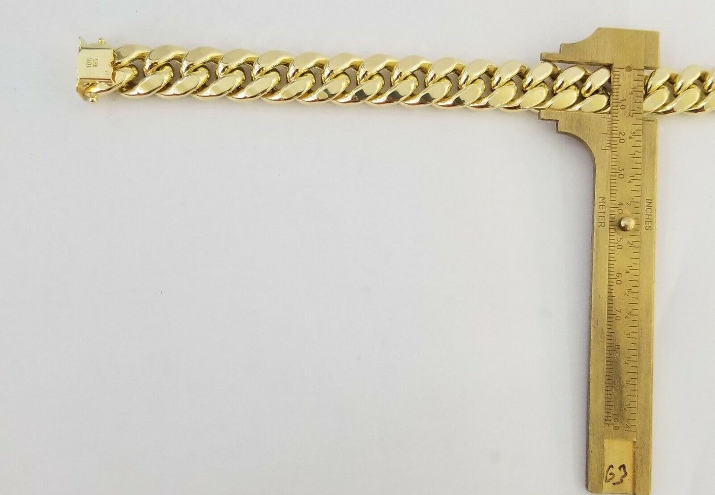 Real 10K Yellow Gold Miami Cuban Bracelet 9 Inch 15mm,box lock thick - Reva Jeweler