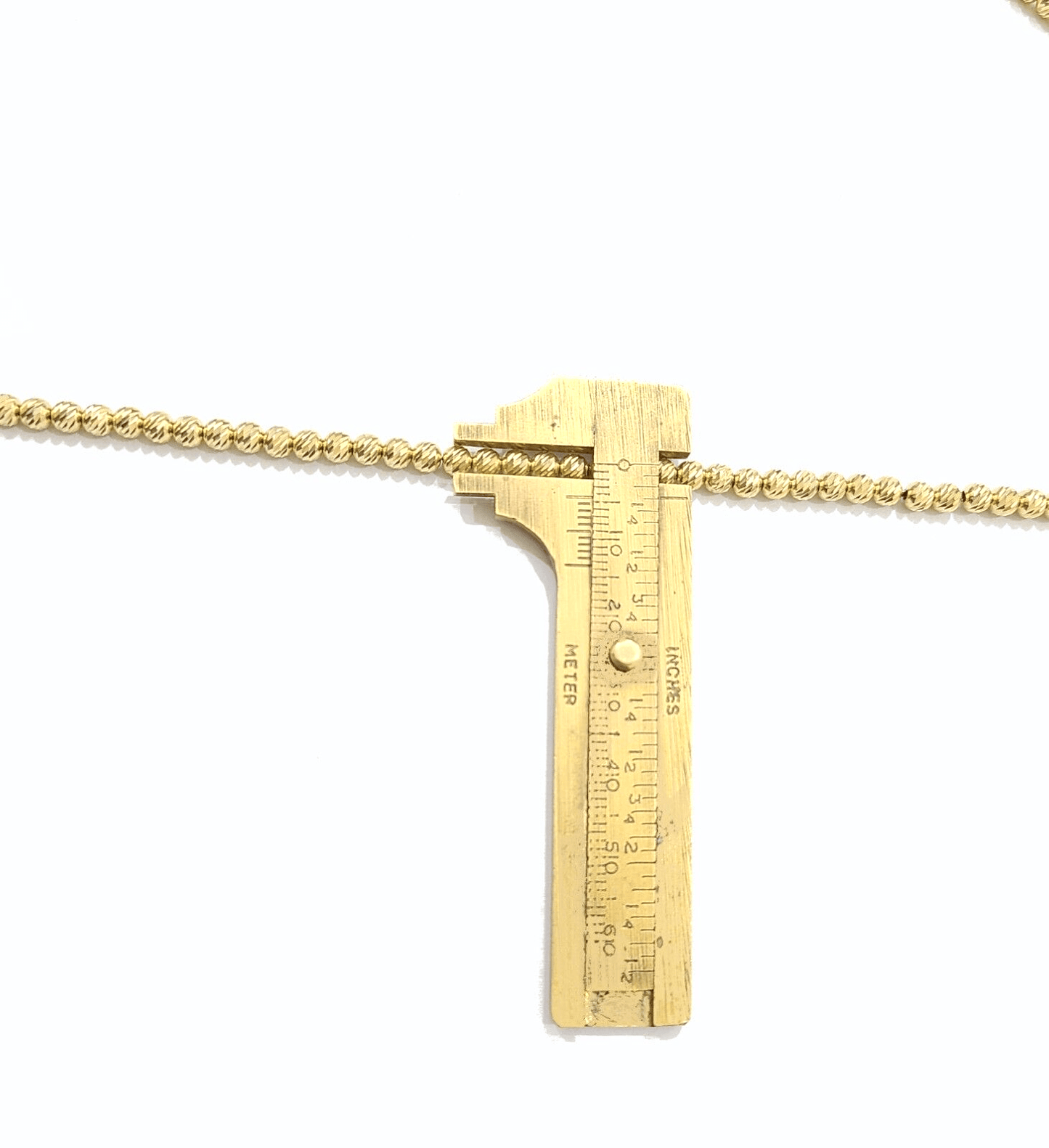 Real 10k Yellow Gold Necklace 4mm Moon Cut Chain 22'' inches Unisex - Reva Jeweler