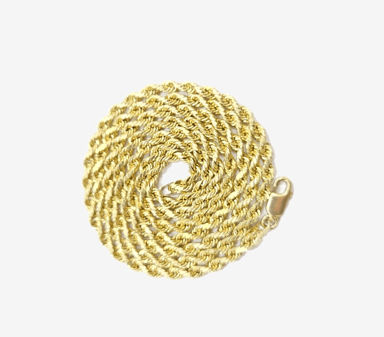 Real 10k Yellow Gold Rope Chain 20'' Necklace Praying Hand Cross Charm Pendant - GoldenlinQ