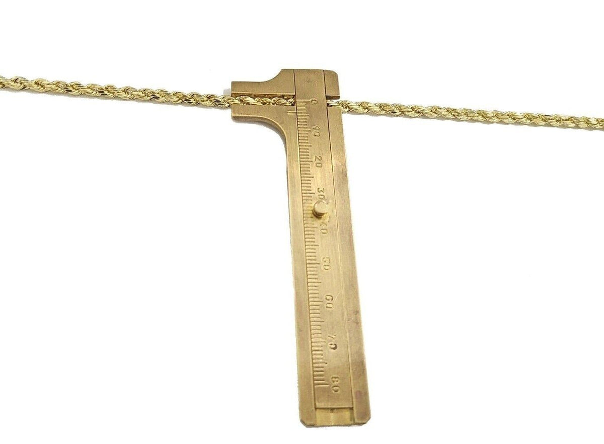 Real 10k Yellow Gold Rope Chain 3mm Necklace 16" - 28 Inch Diamond Cut men Women - Reva Jeweler
