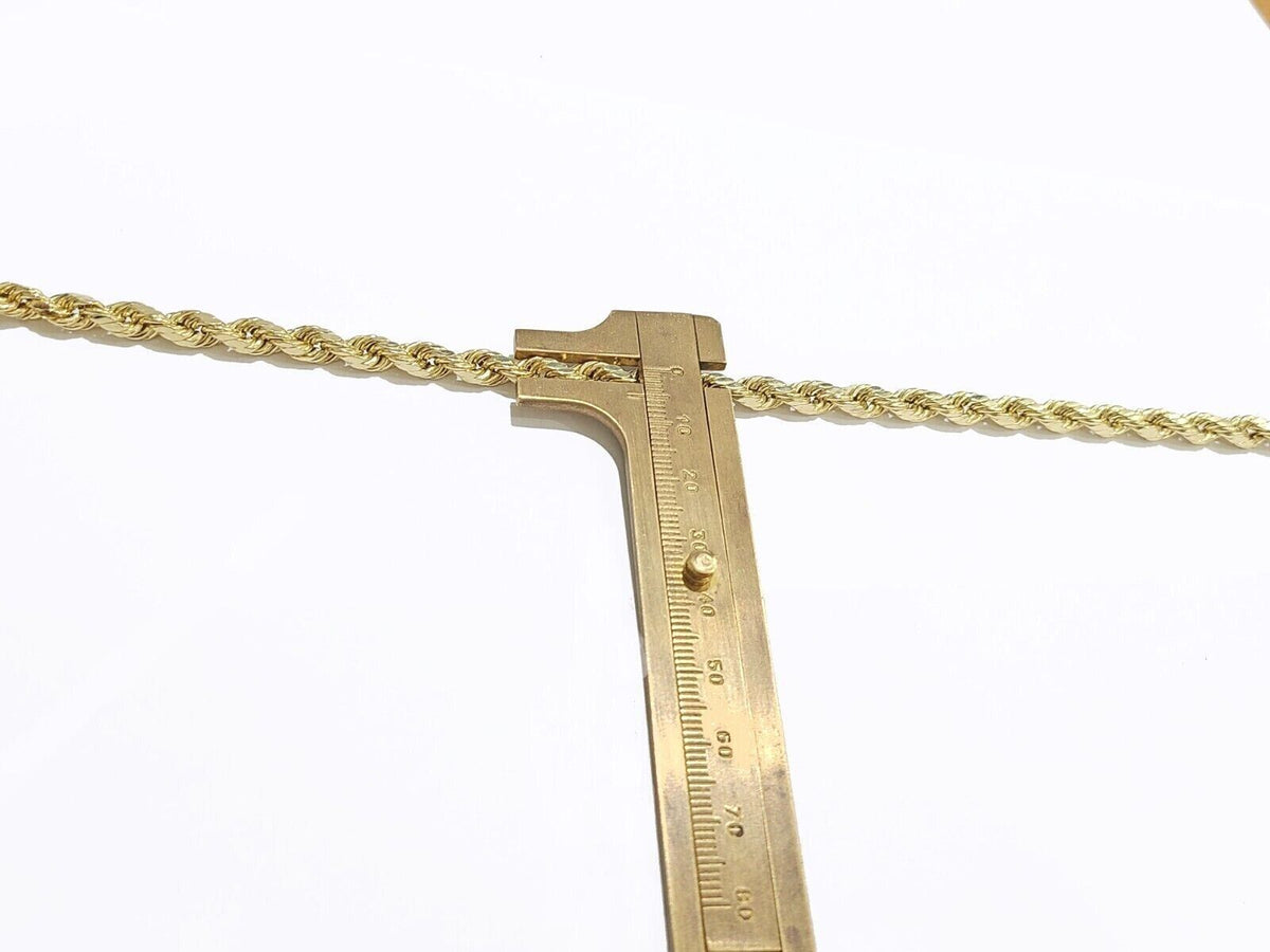 Real 10K Yellow Gold Rope Chain Necklace 5mm Necklace 18" - 30 Inch 10kt Mens - Reva Jeweler