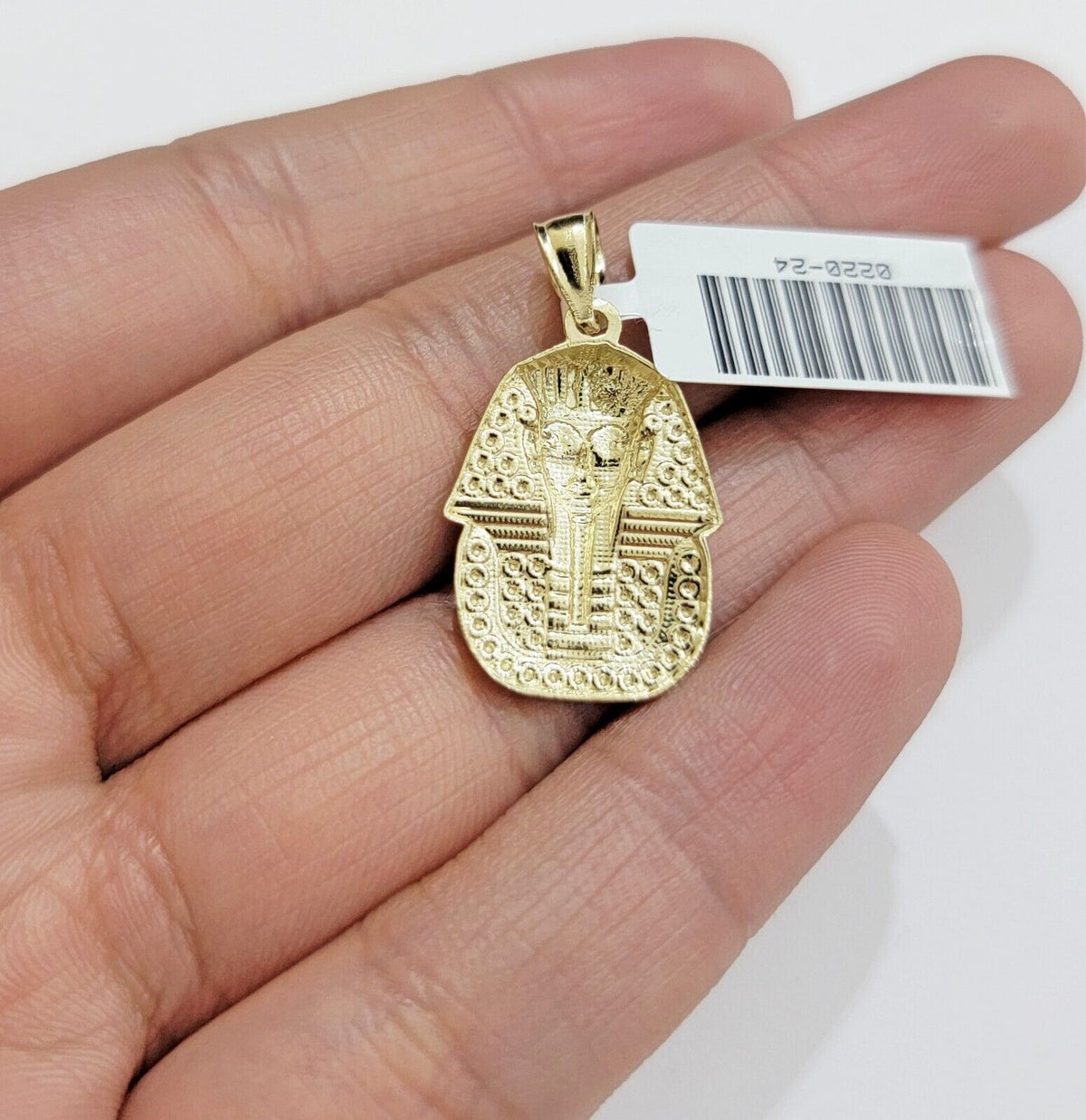 Real 10k Yellow Gold Rope Chain & Pharoah Head Pendant 2.5mm 18 - 26 inch Necklace - Reva Jeweler