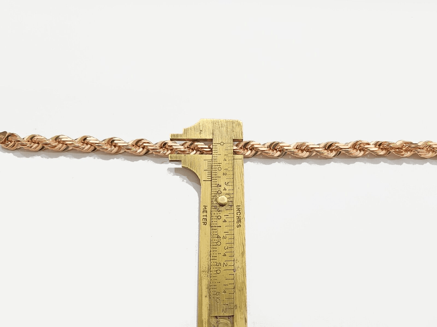 Real 10kt Solid Rose Gold Rope Bracelet Unisex 8.5'' Inches 7mm - GoldenlinQ
