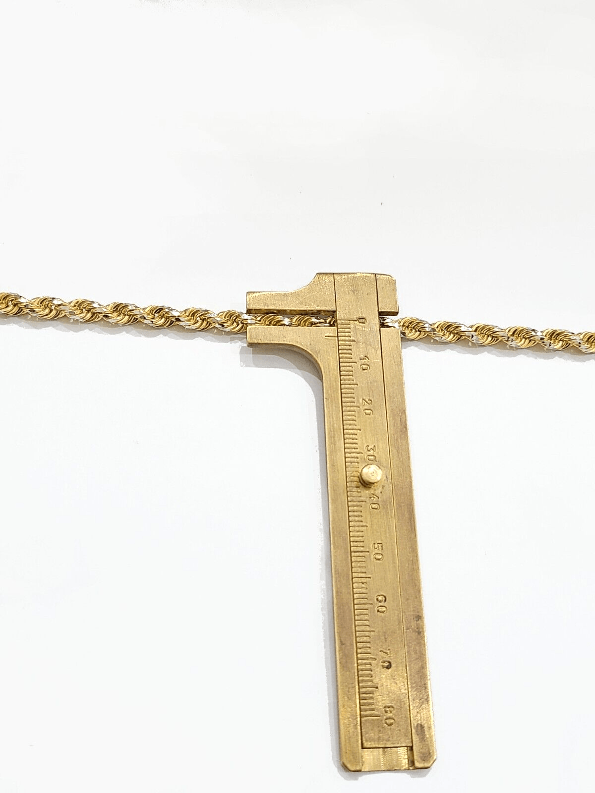 Real 10kt Yellow Gold Rope Bracelet Solid link 8 Inches 4mm Diamond Cut Two - Tone - Reva Jeweler