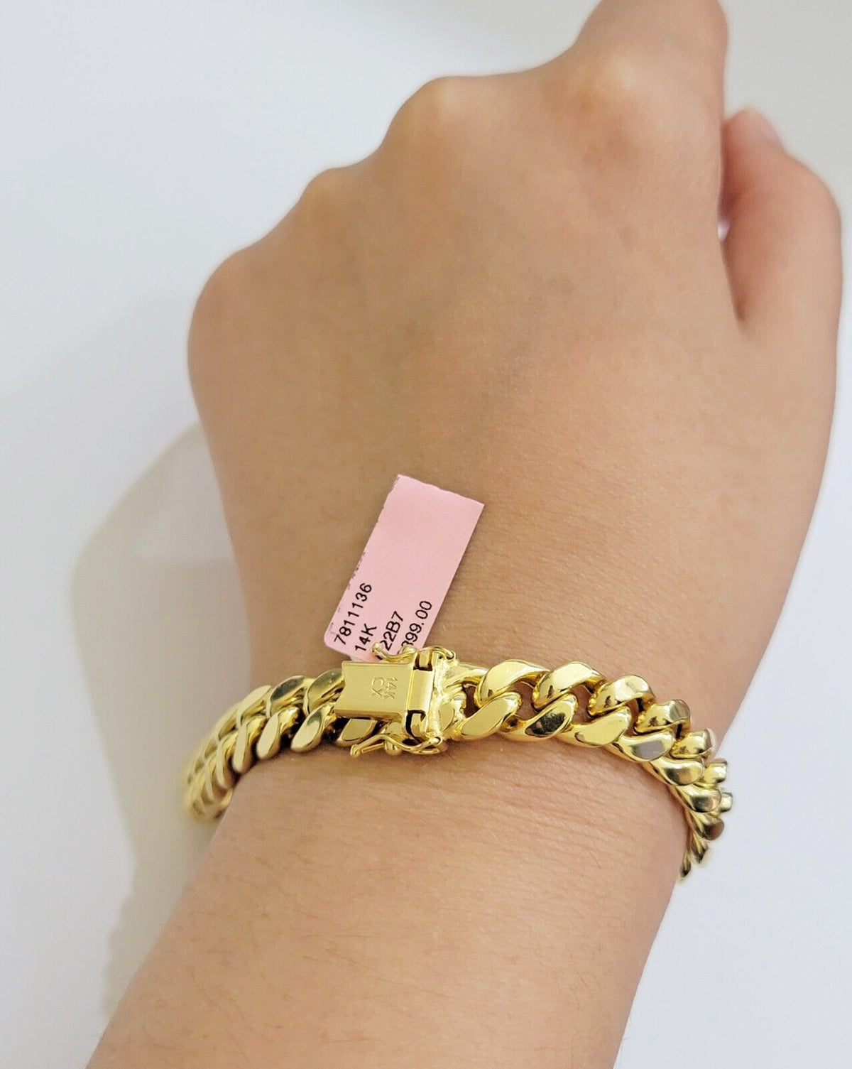 Real 14k Gold Bracelet 9mm Miami Cuban Link 7.5" - 9 Inch Mens 14kt Yellow Gold - Reva Jeweler