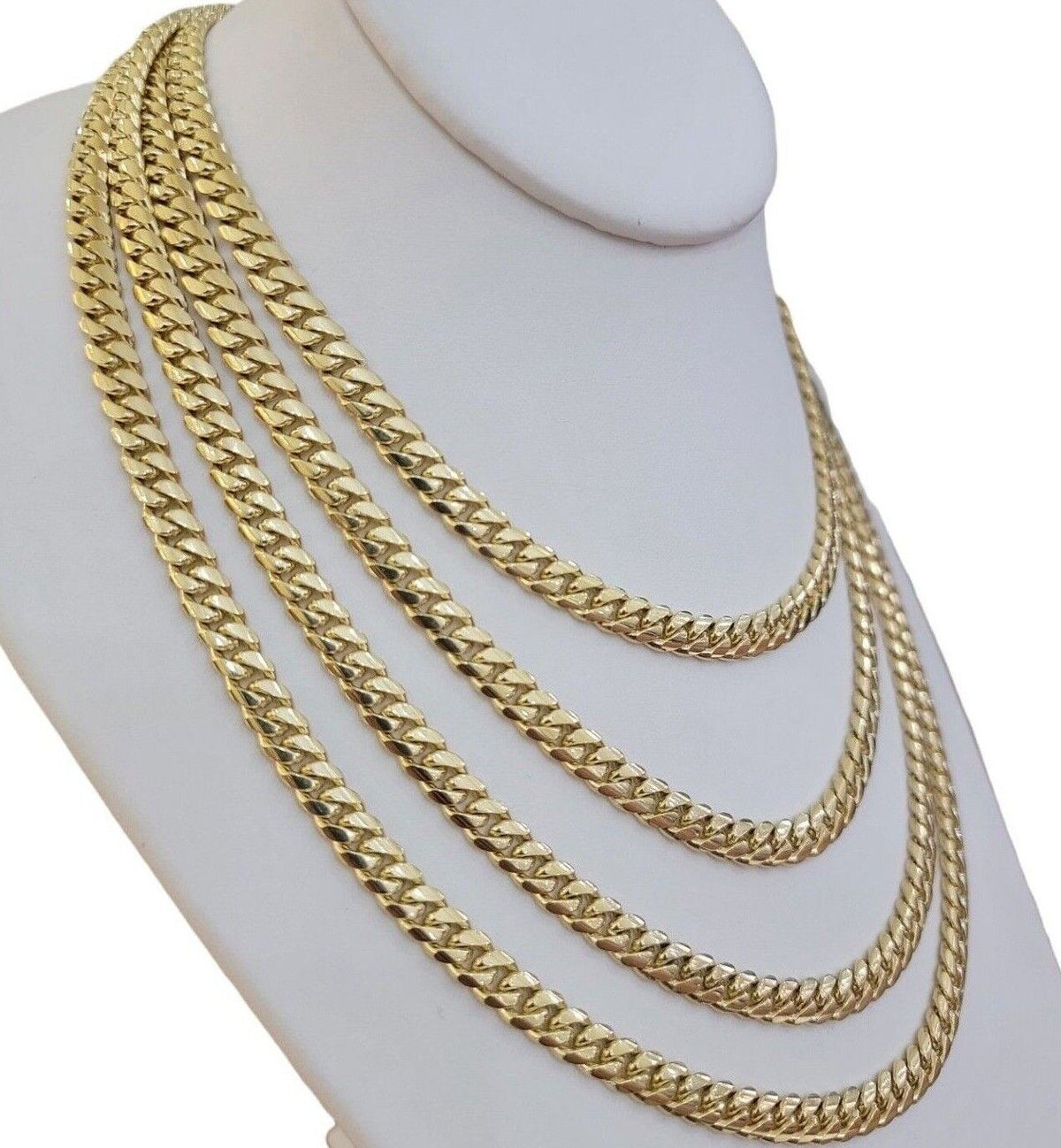 Real 14k Gold Chain 6mm Miami Cuban Link 20" 22" 24" 26" 28 Inch Necklace SOLID - Reva Jeweler