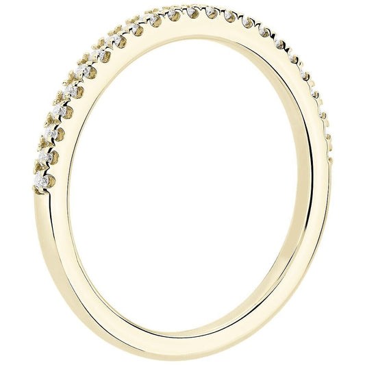 Real 14k Gold Ladies Diamond Ring 0.50CT Size 7 Yellow Petite Micropavรฉ Band - GoldenlinQ