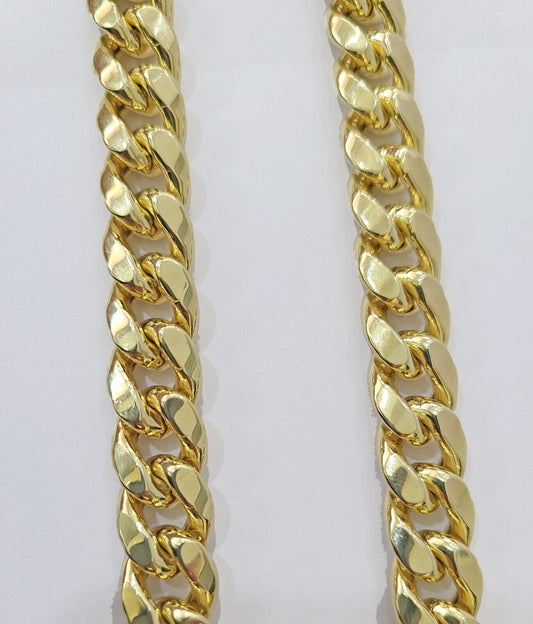 Real 14k Gold Miami Cuban Link Chain Necklace 11mm 26 inches Box lock 14kt
