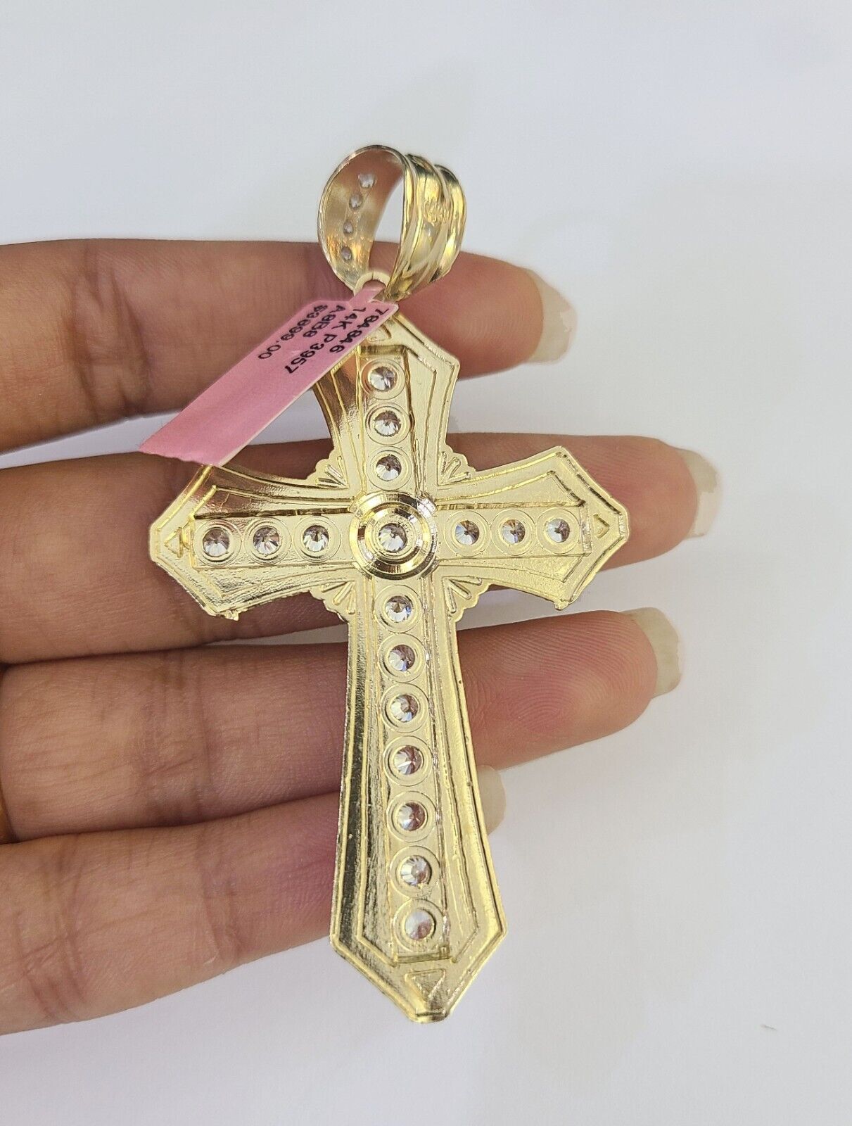 Real 14k Rope Chain Jesus Cross Charm Yellow Gold Set 5mm 20" - 30" Necklace