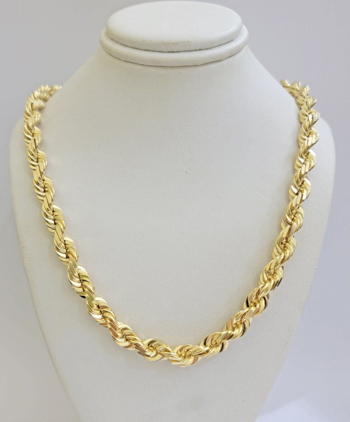 Real 14k Rope Chain Necklace 7mm Mens 14kt Yellow Gold 18 in - 30 inch SOLID - Reva Jeweler