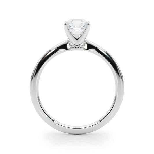 Real 14k White Gold IGI Certified 2CT Lab Created VS Diamond Ring Asscher Cut - Reva Jeweler