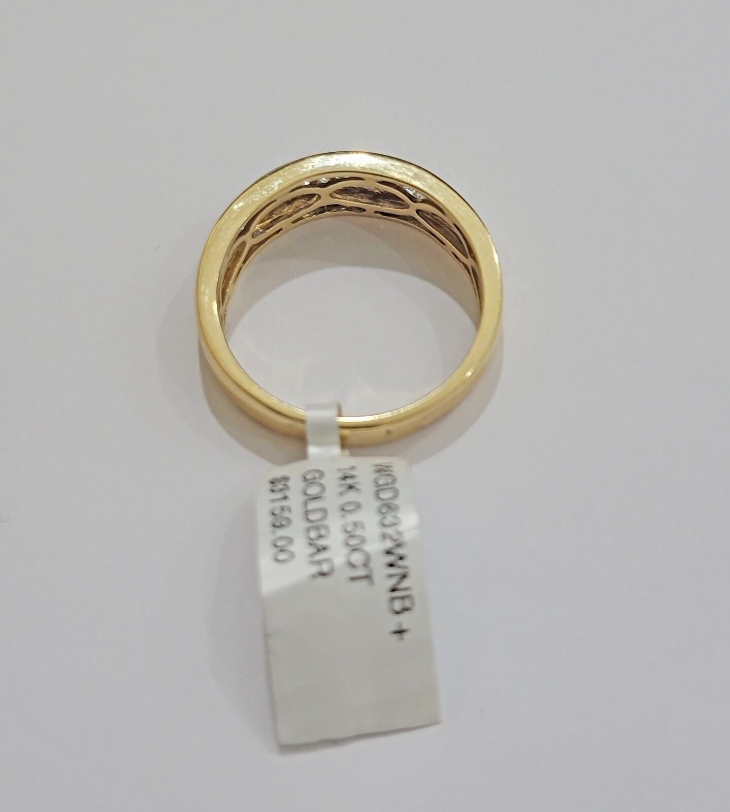Real 14k Yellow Diamond Ring Mens Band 1/2Ct Round Cut Wedding Engagement Size10 - Reva Jeweler