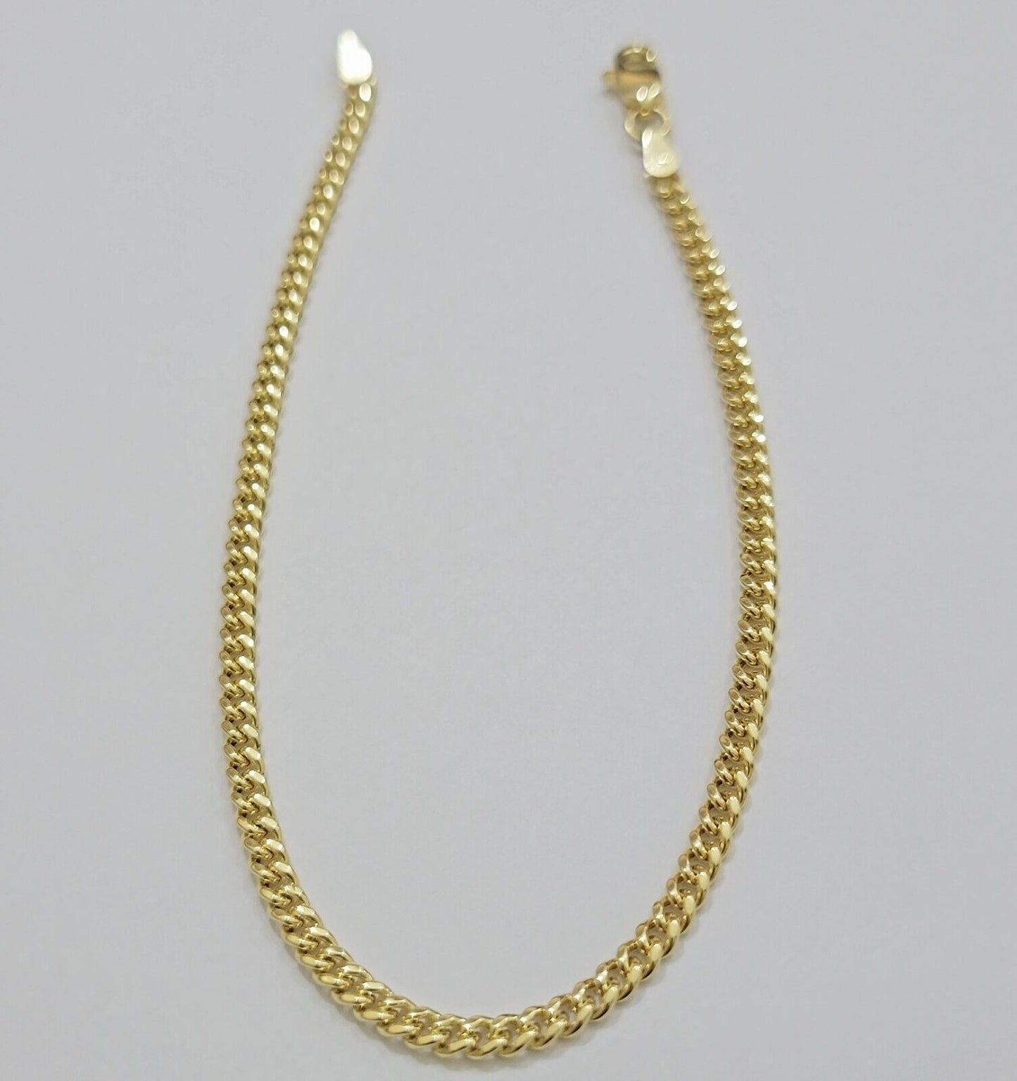 Real 14k Yellow Gold Bracelet Miami Cuban Link 8 Inch 3mm 14kt For Men Women - Reva Jeweler