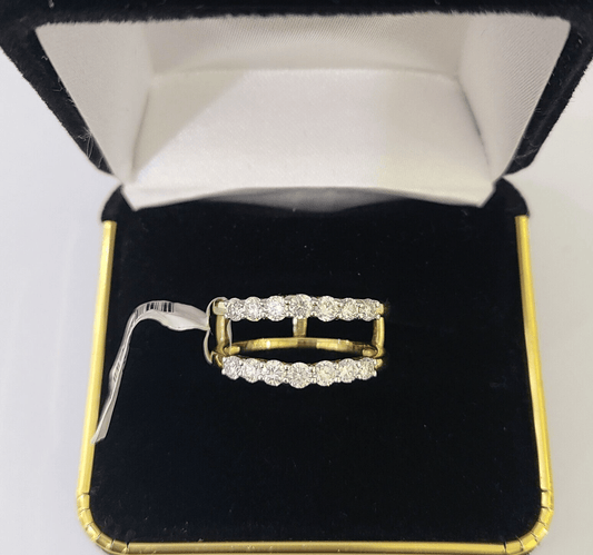 Real 14k Yellow Gold Diamond Ladies Ring Enhancer Guard Wrap Engagement Wedding - Reva Jeweler