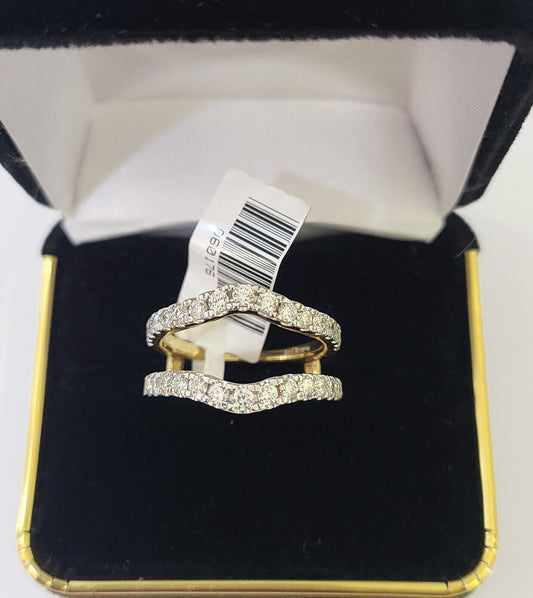 Real 14k Yellow Gold Diamond Ladies Ring Enhancer Guard Wrap Engagement Wedding - Reva Jeweler