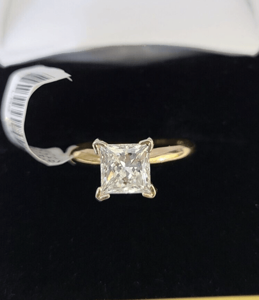Real 14k Yellow Gold Diamond Ladies Ring Lab Created Women Engagement Wedding - Reva Jeweler