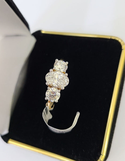 Real 14k Yellow Gold Diamond Ladies Ring Lab Created Women Engagement Wedding - Reva Jeweler
