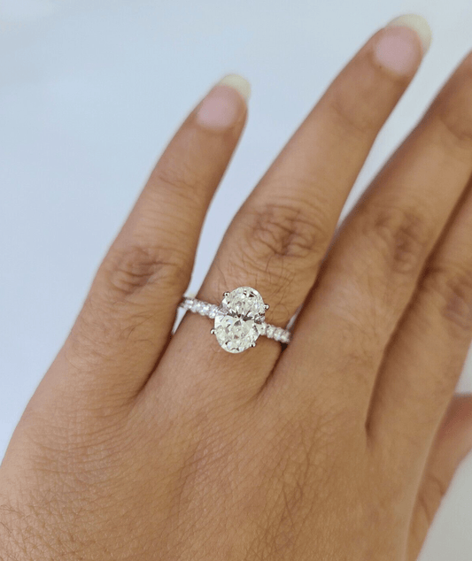 Real 14k Yellow Gold Diamond Ladies Ring SETLab Created Women Engagement Wedding - Reva Jeweler
