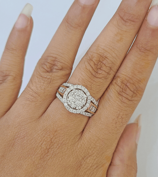 Real 14k Yellow Gold Diamond Ladies Ring Women Engagement Wedding - Reva Jeweler