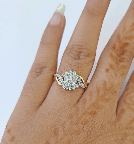 Real 14k Yellow Gold Diamond Ladies Ring Women Engagement Wedding - Reva Jeweler