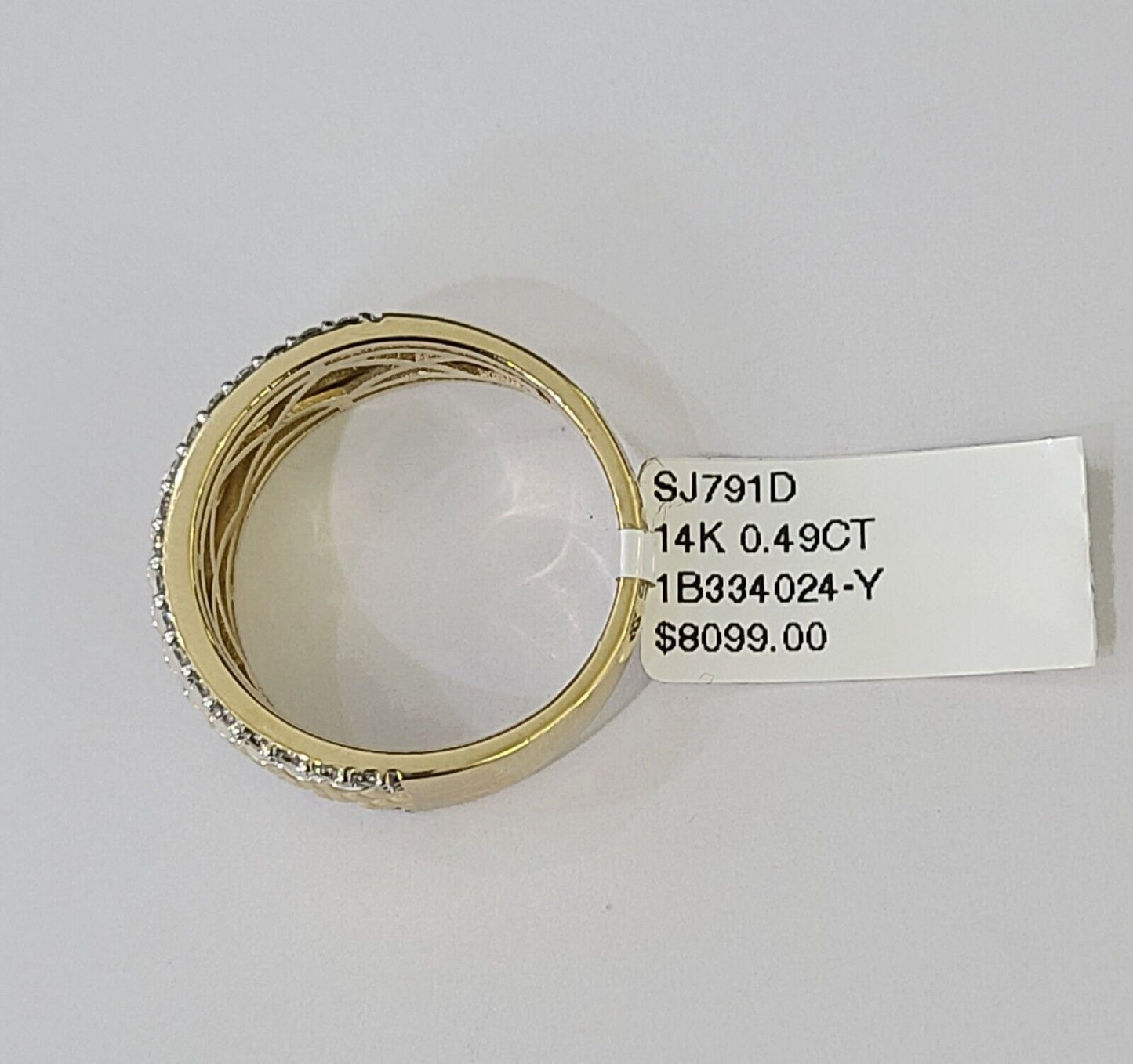 Real 14k Yellow Gold Diamond Mens Ring Band Wedding Genuine Natural - Reva Jeweler