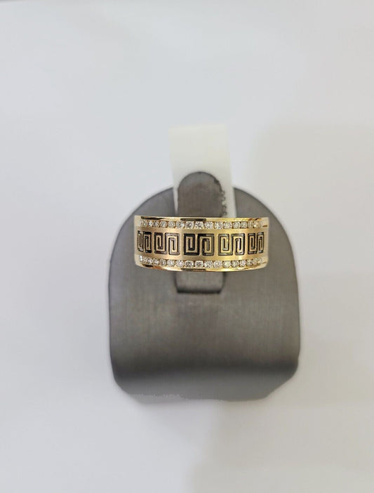 Real 14k Yellow Gold Diamond Mens Ring Band Wedding Genuine Natural Genuine - Reva Jeweler