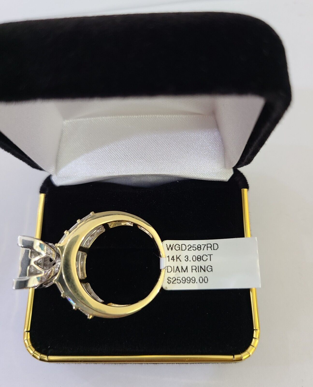 Real 14k Yellow Gold Diamond Ring Rectangle 3.08CT Men Engagement Wedding Ring - Reva Jeweler