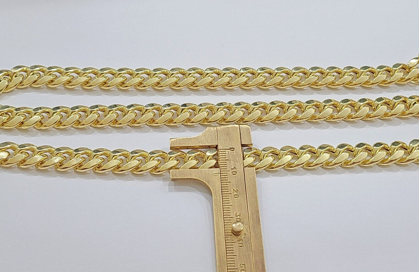 Real 14k Yellow Gold Miami Cuban Link Chain 11mm 24" Necklace Box Lock - GoldenlinQ