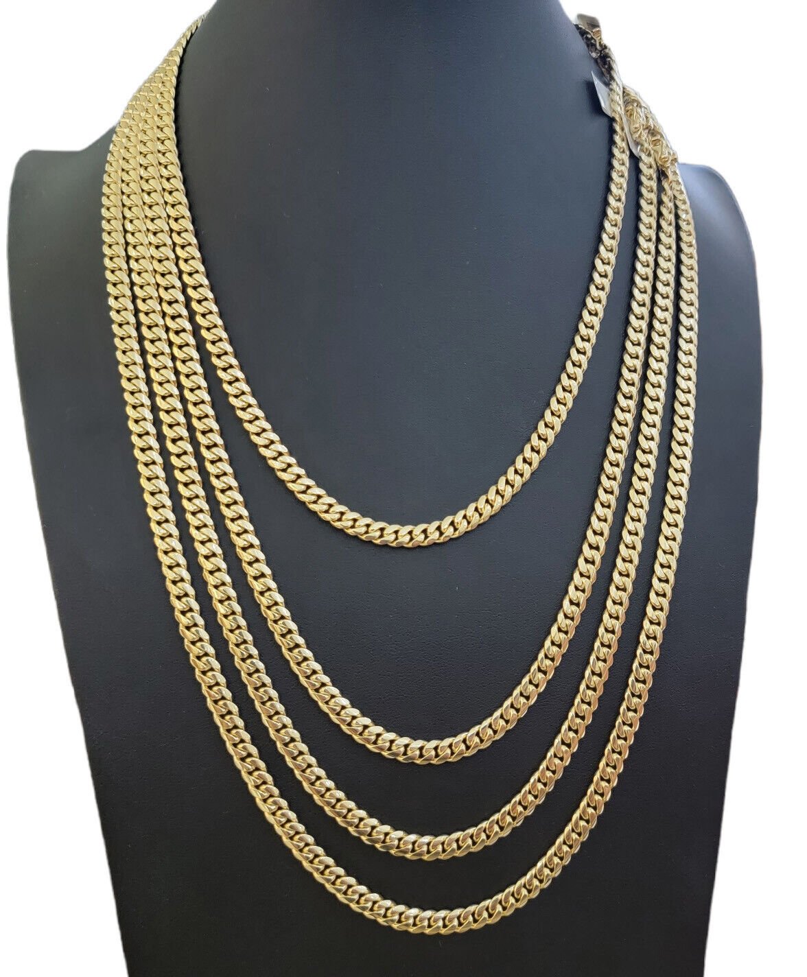 Real 14k Yellow Gold Miami Cuban Link Chain Necklace 6mm 20" - 30" 14kt SOLID - Reva Jeweler